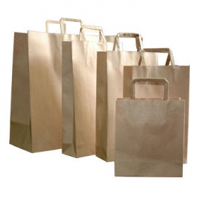 Пакет с ручкой 240*140*280 б/п (300) с плоскими ручками