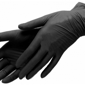 Перчатки виниловые одноразовые  «M» (100 шт./10уп.) ЧЕРНЫЕ